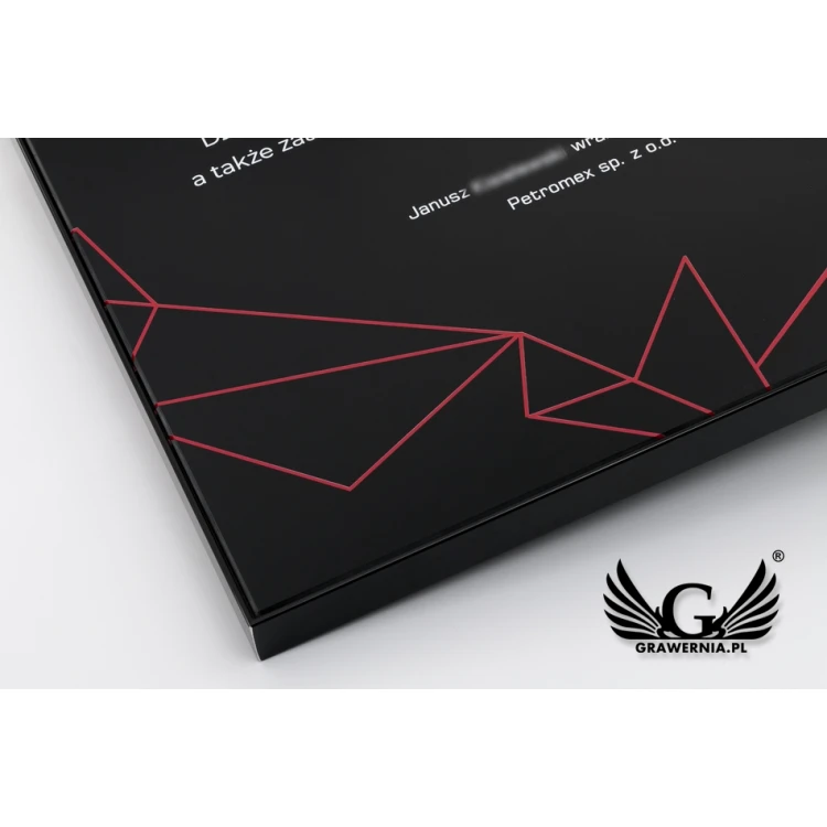 Exclusive Black Glass Recognition Diploma - dimensions: 400x300mm - DUV042