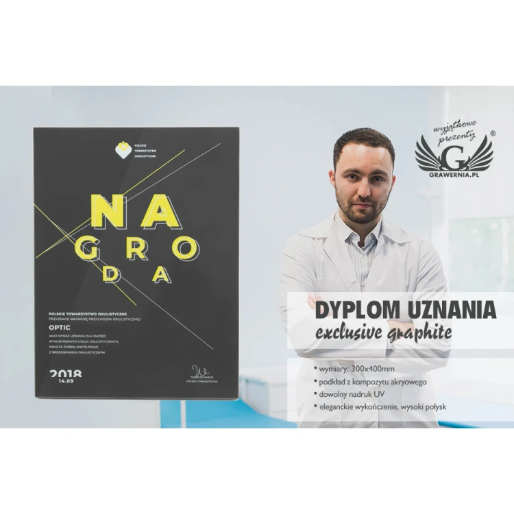 Exclusive Graphite Recognition Diploma - dimensions: 400x300mm - DUV031