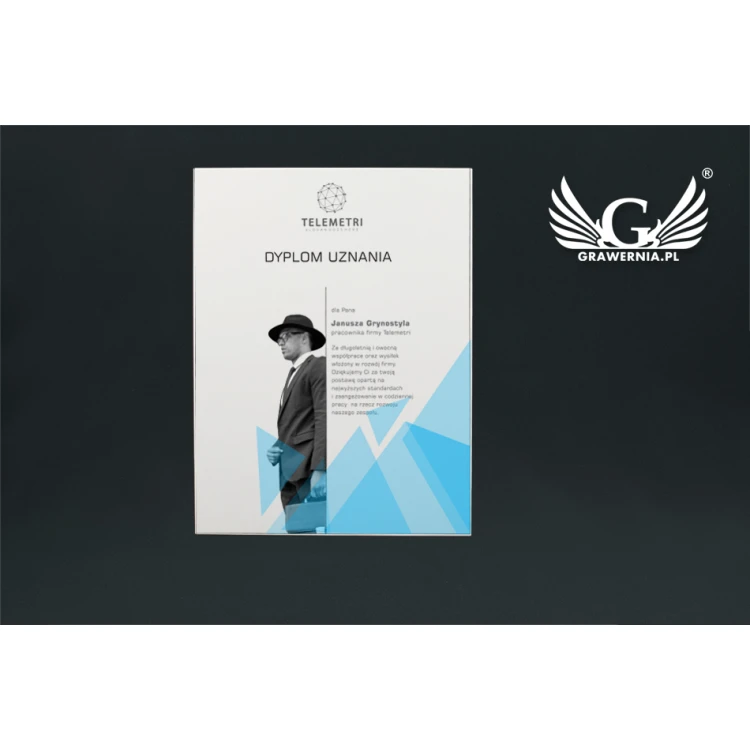 Exclusive White Recognition Diploma - dimensions: 400x300mm - DUV029