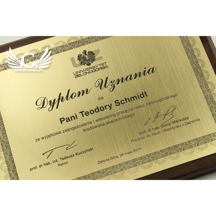 LASER ENGRAVED RECOGNITION DIPLOMA - horizontal - DS031