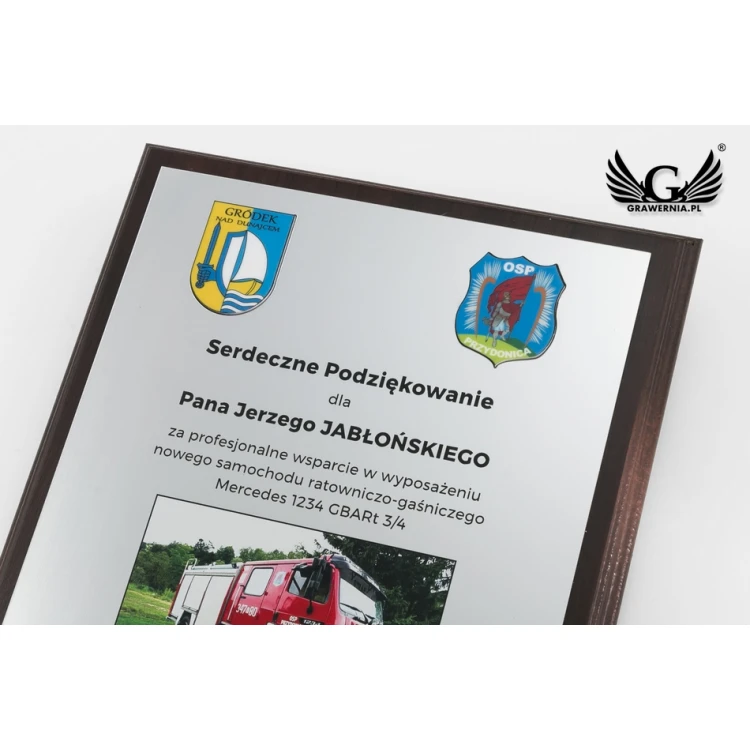Certificate of Recognition for Volunteer Fire Brigade - MD154 size 25.5x20cm - UV color print - DUV041