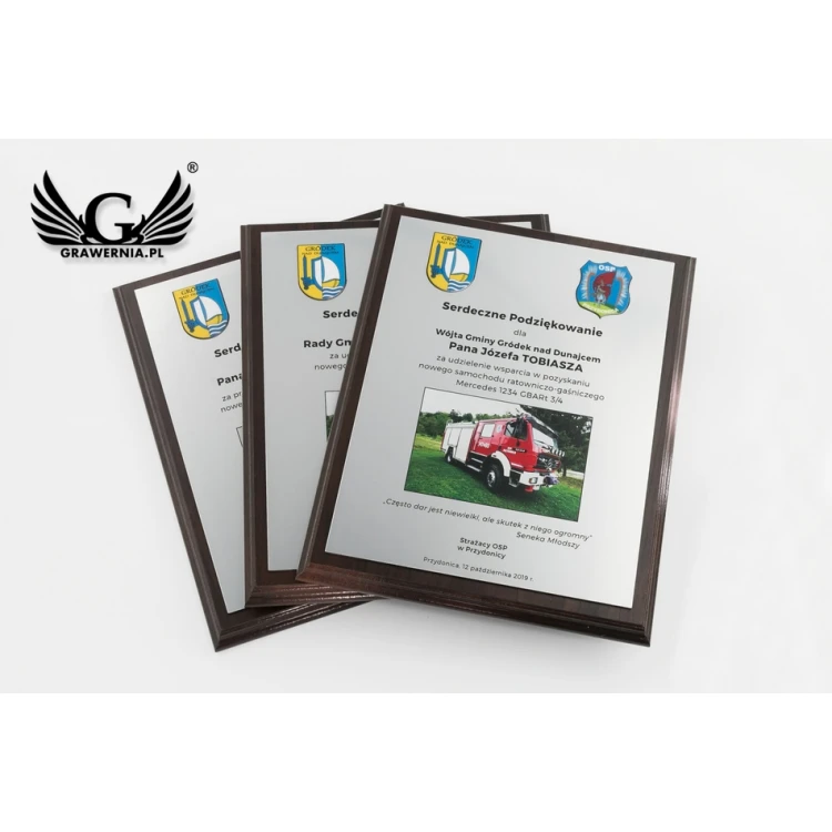 Certificate of Recognition for Volunteer Fire Brigade - MD154 size 25.5x20cm - UV color print - DUV041