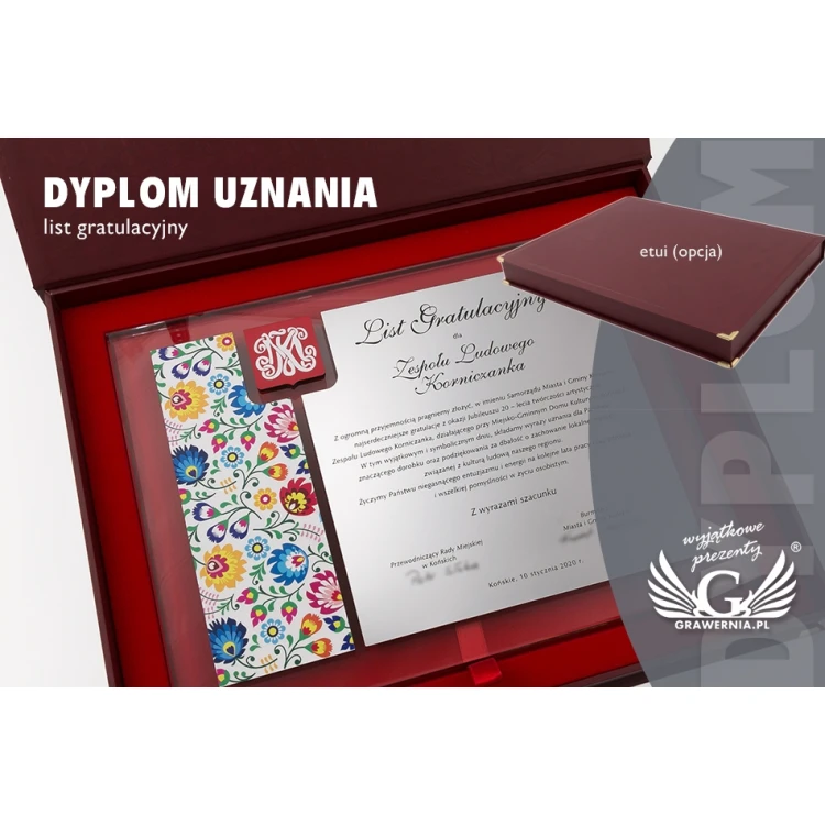 Certificate of Recognition - Horizontal - UV Color Print and Embossed Logo - DUV043