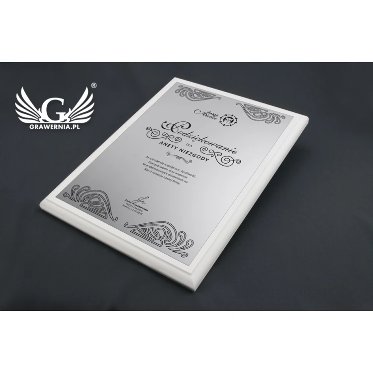 Diploma of Recognition - Silver Engraving Laminate - White Matte Base - DS017
