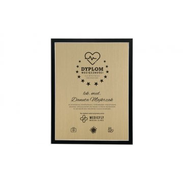 Diploma of Recognition in Black Frame with Engraving Laminate - DWR12