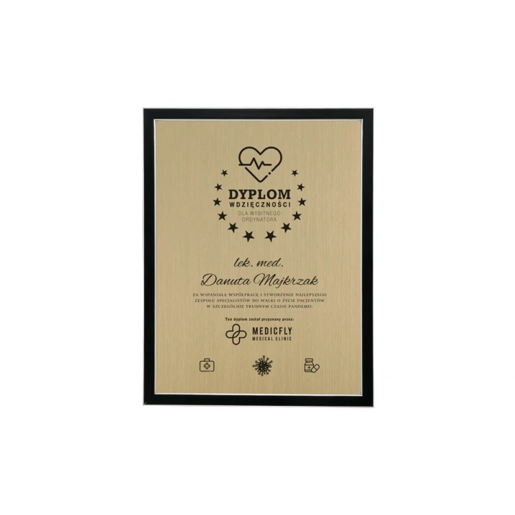 Diploma of Recognition in Black Frame with Engraving Laminate - DWR12