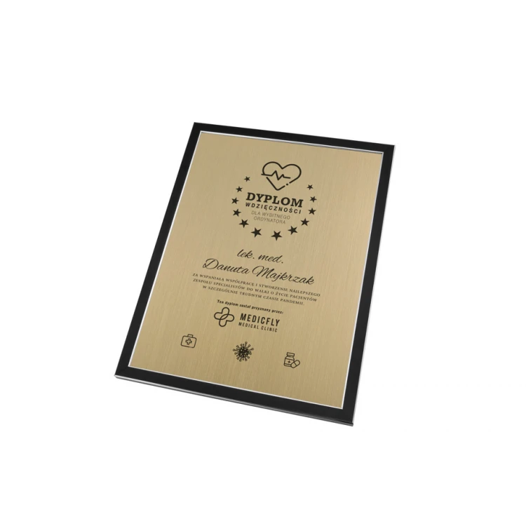 Diploma of Recognition in Black Frame with Engraving Laminate - DWR12