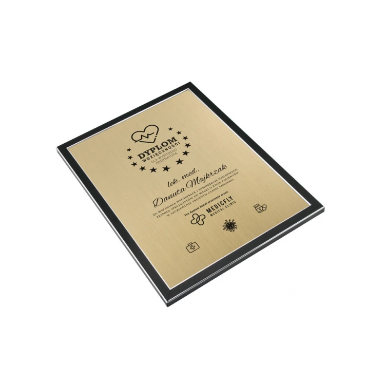 Diploma of Recognition in Black Frame with Engraving Laminate - DWR12