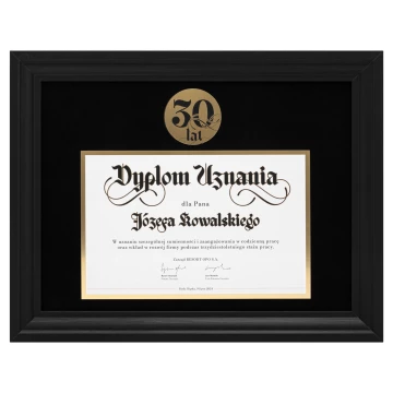 Dyplom jubileuszowy w ramie na 30-lecie - wym. 470x370 mm - DUV107