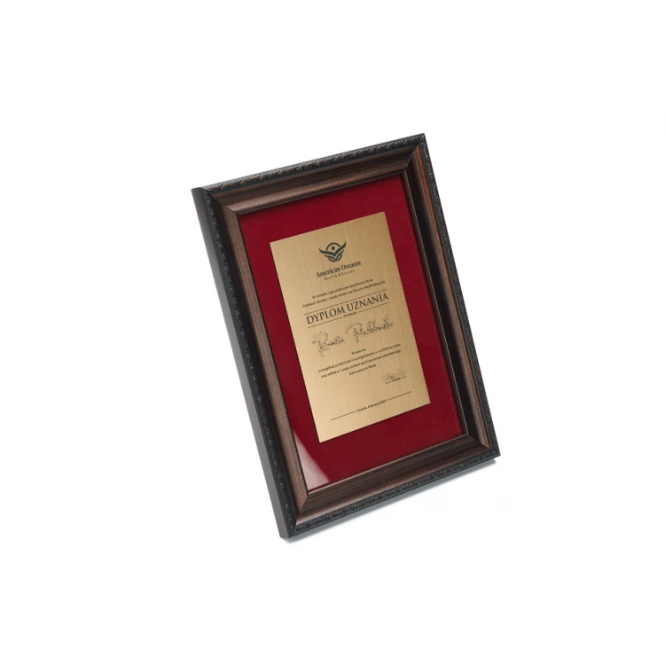 Vintage Diploma in Frame with Burgundy Mat - Horizontal or Vertical - DWR10