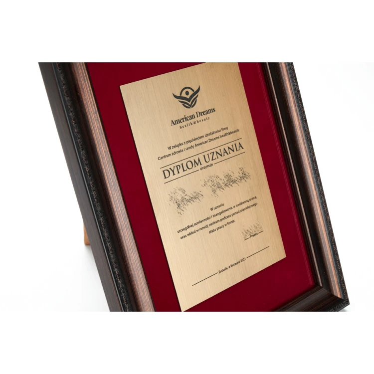 Vintage Diploma in Frame with Burgundy Mat - Horizontal or Vertical - DWR10