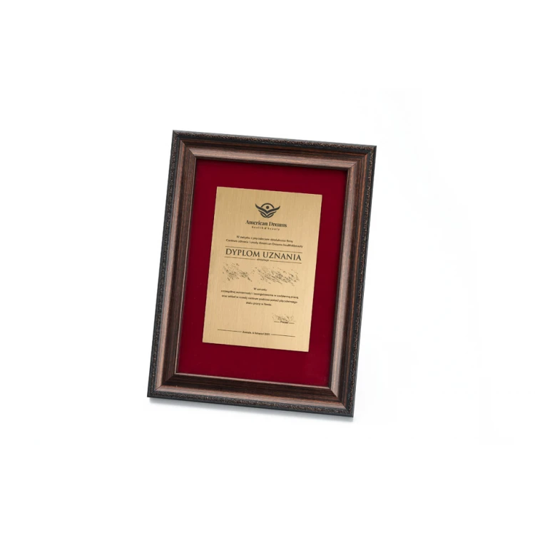 Vintage Diploma in Frame with Burgundy Mat - Horizontal or Vertical - DWR10