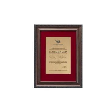 Vintage Diploma in Frame with Burgundy Mat - Horizontal or Vertical - DWR10