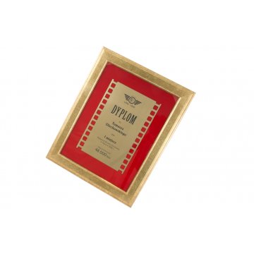 Diploma in a gold frame with red passe-partout - horizontal or vertical - DWR2