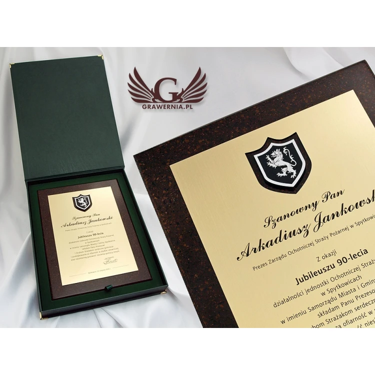 LASER ENGRAVED STONE DIPLOMA IN CASE - vertical - DZK1