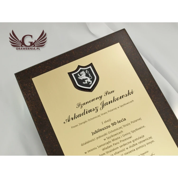 LASER ENGRAVED STONE DIPLOMA IN CASE - vertical - DZK1