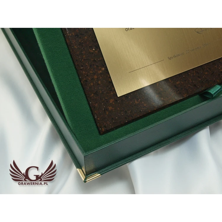 LASER ENGRAVED STONE DIPLOMA IN CASE - vertical - DZK1