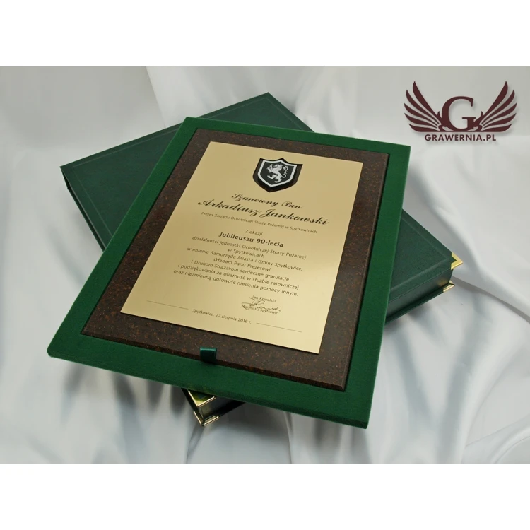 LASER ENGRAVED STONE DIPLOMA IN CASE - vertical - DZK1