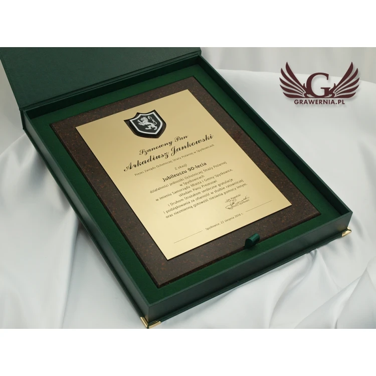 LASER ENGRAVED STONE DIPLOMA IN CASE - vertical - DZK1