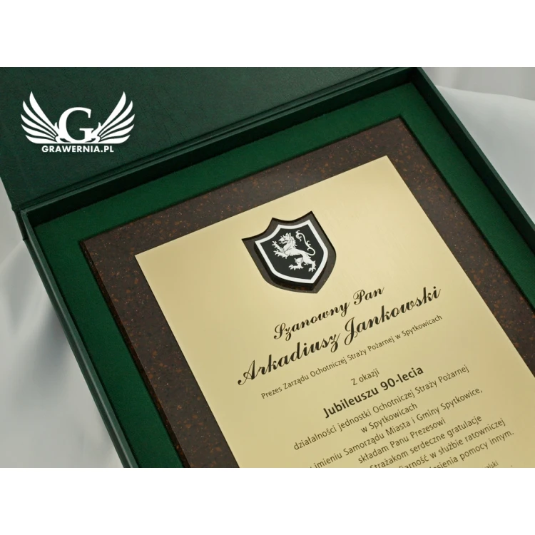 LASER ENGRAVED STONE DIPLOMA IN CASE - vertical - DZK1