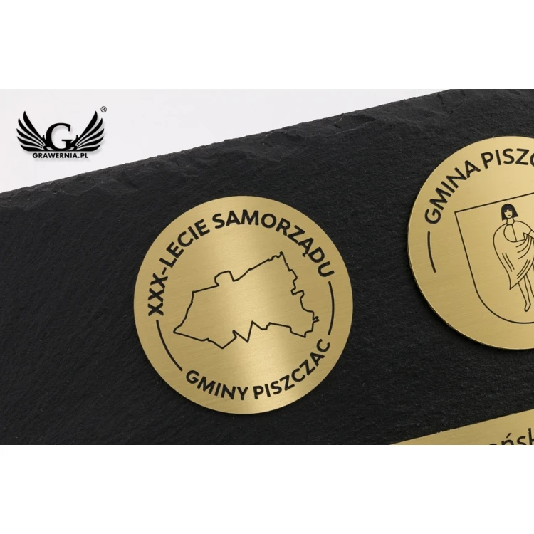 Slate Stone Diploma with 1.6mm Brass - Two Medals and Plaque - DK004
