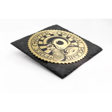 Slate Stone Diploma with Brass CNC Engraved Logo - DK006