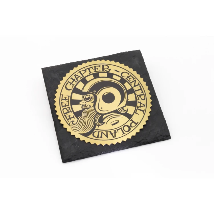 Slate Stone Diploma with Brass CNC Engraved Logo - DK006