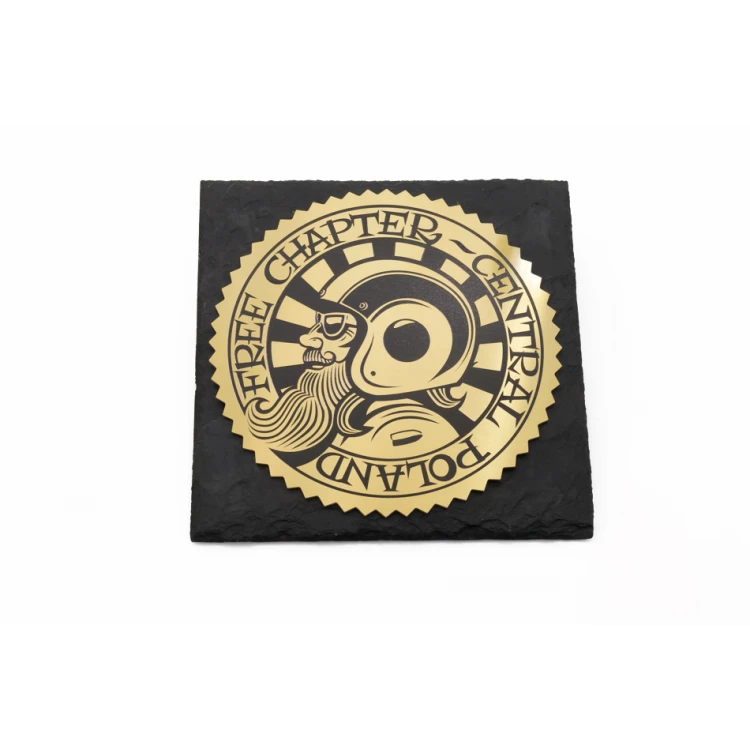 Slate Stone Diploma with Brass CNC Engraved Logo - DK006