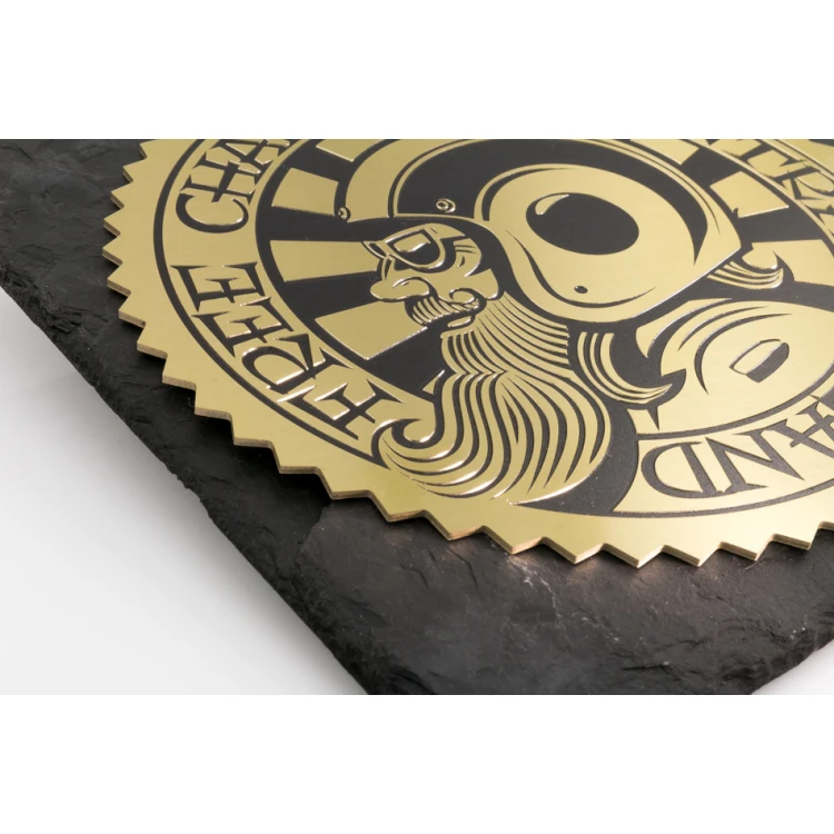 Slate Stone Diploma with Brass CNC Engraved Logo - DK006