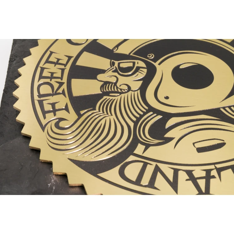 Slate Stone Diploma with Brass CNC Engraved Logo - DK006