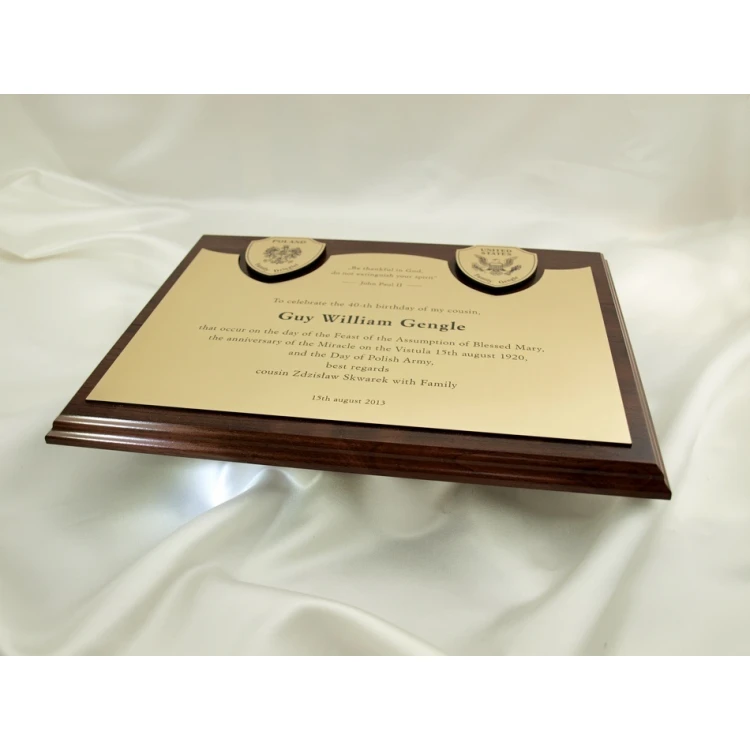 DIPLOMA for 40th birthday - LASER ENGRAVED - horizontal - SL061