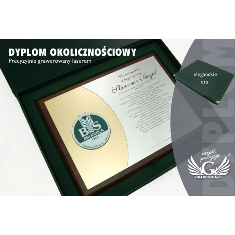 DIPLOMA FOR THE PRESENTATION OF A FLAG - LASER ENGRAVED - horizontal - SL042