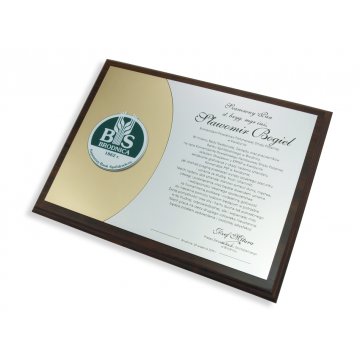 DIPLOMA FOR THE PRESENTATION OF A FLAG - LASER ENGRAVED - horizontal - SL042
