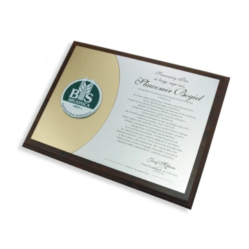 DIPLOMA FOR THE PRESENTATION OF A FLAG - LASER ENGRAVED - horizontal - SL042
