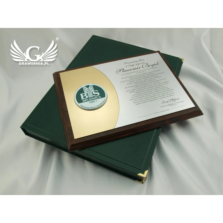 DIPLOMA FOR THE PRESENTATION OF A FLAG - LASER ENGRAVED - horizontal - SL042