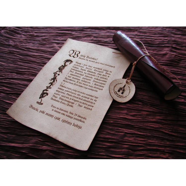 Leather Diploma with Medal - Bound with Thong - DSK003