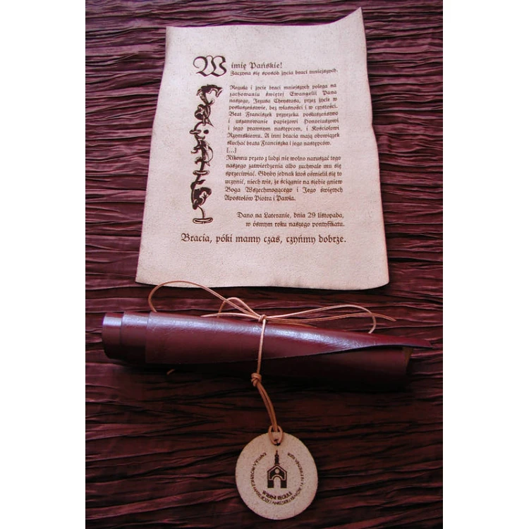 Leather Diploma with Medal - Bound with Thong - DSK003