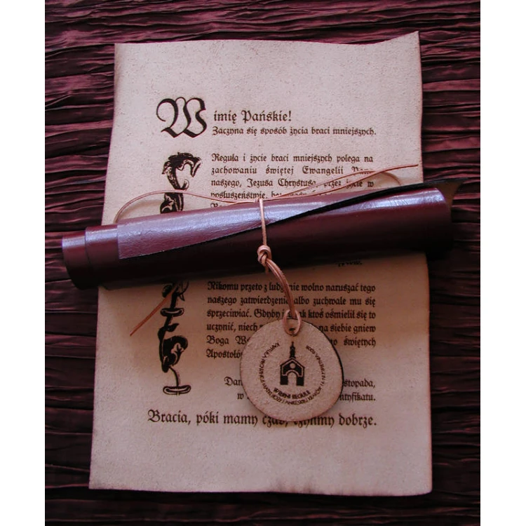 Leather Diploma with Medal - Bound with Thong - DSK003
