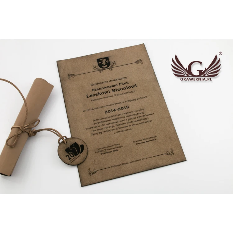 Leather Diploma Bound with Thong - DSK007