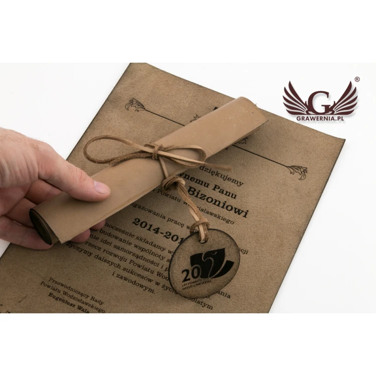 Leather Diploma Bound with Thong - DSK007