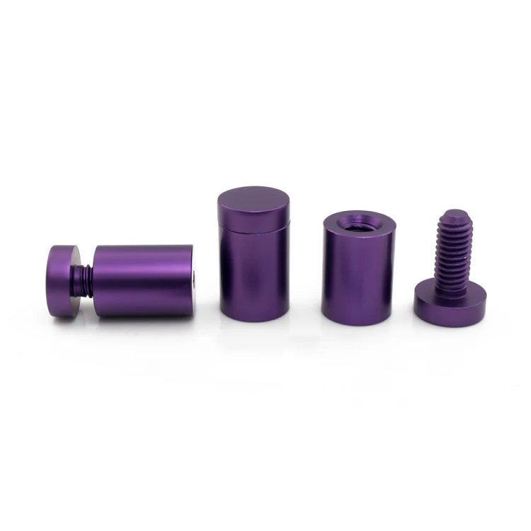 Aluminium Spacer for Plaques and Nameplates - Purple - Diameter 19mm - DDS023