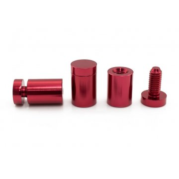 Aluminium Spacer for Plaques and Nameplates - Red - Diameter 19mm - DDS027