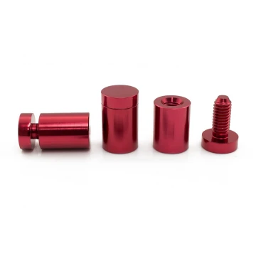 Aluminium Spacer for Plaques and Nameplates - Red - Diameter 19mm - DDS027