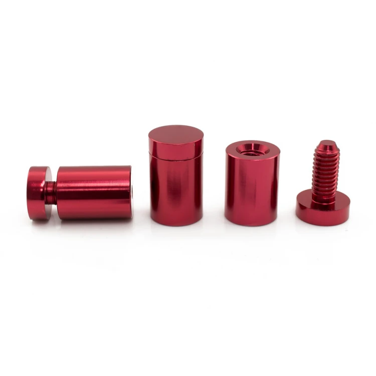 Aluminium Spacer for Plaques and Nameplates - Red - Diameter 19mm - DDS027
