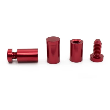 Aluminium Spacer for Plaques and Nameplates - Red - Diameter 13mm - DDS028