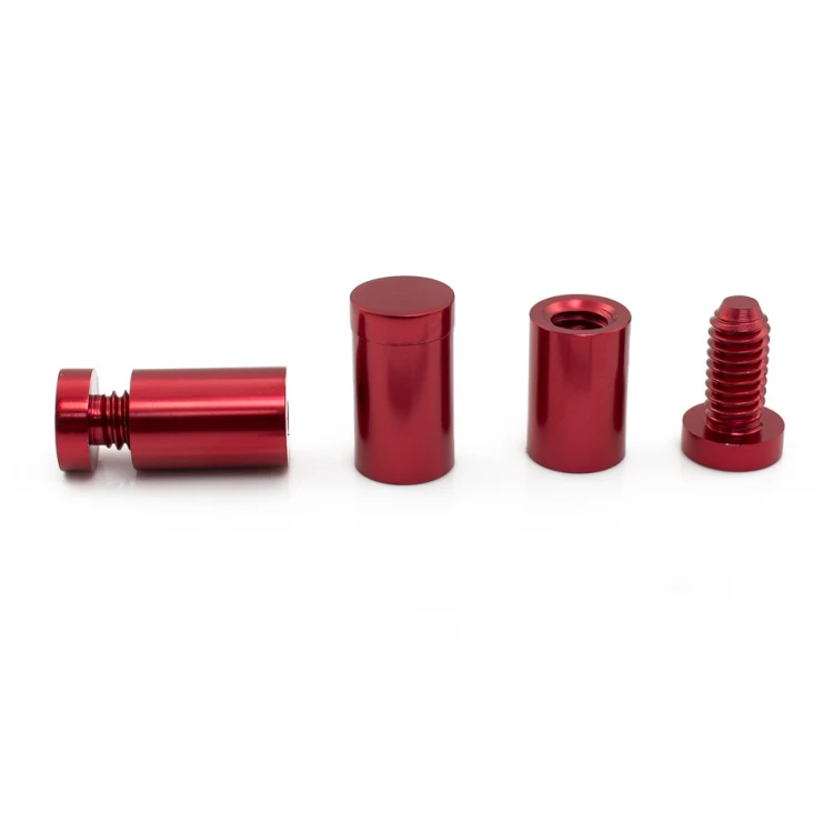 Aluminium Spacer for Plaques and Nameplates - Red - Diameter 13mm - DDS028