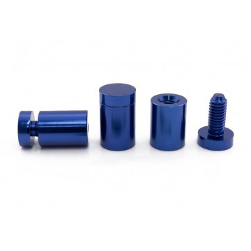 Aluminium Spacer for Plaques and Nameplates - Blue - Diameter 19mm - DDS029