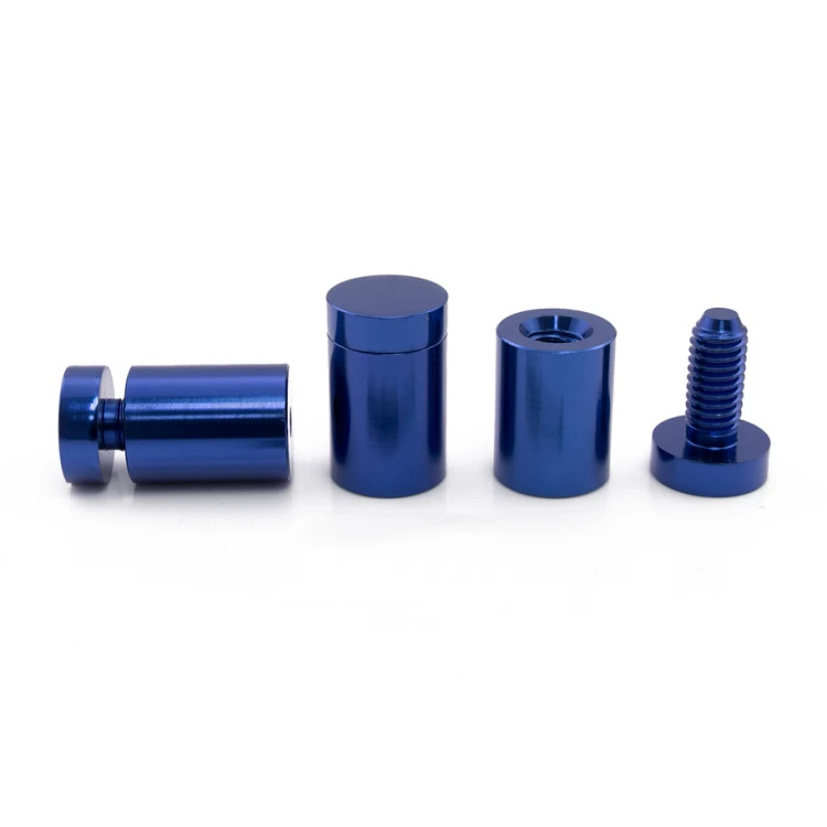Aluminium Spacer for Plaques and Nameplates - Blue - Diameter 19mm - DDS029