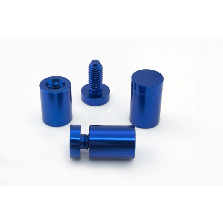 Aluminium Spacer for Plaques and Nameplates - Blue - Diameter 19mm - DDS029
