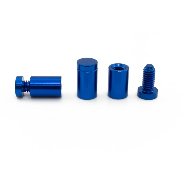 Aluminium Spacer for Plaques and Nameplates - Blue - Diameter 13mm - DDS030